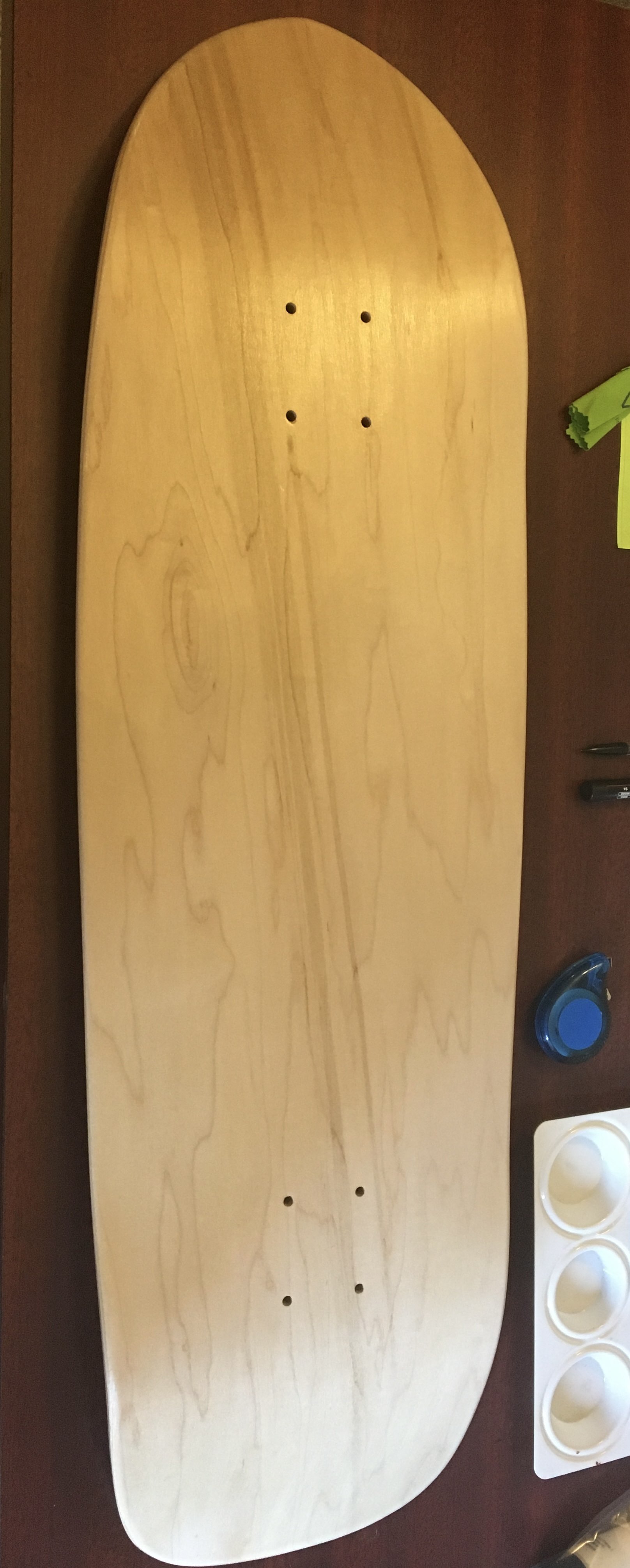unpainted skateboard